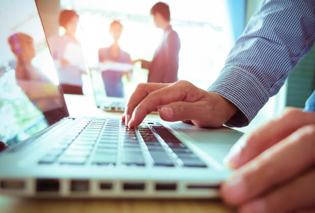 Man using laptop