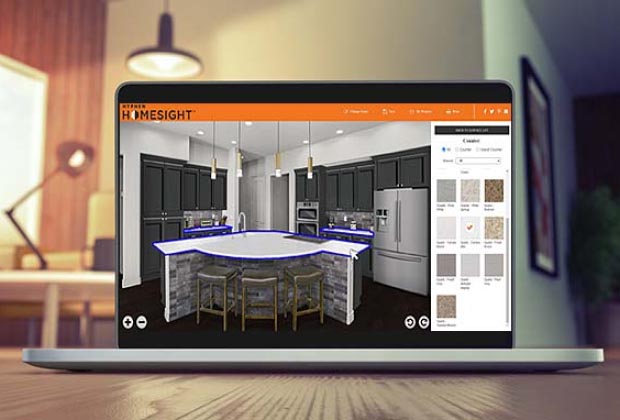 Hyphen homesight showing a kitchen island