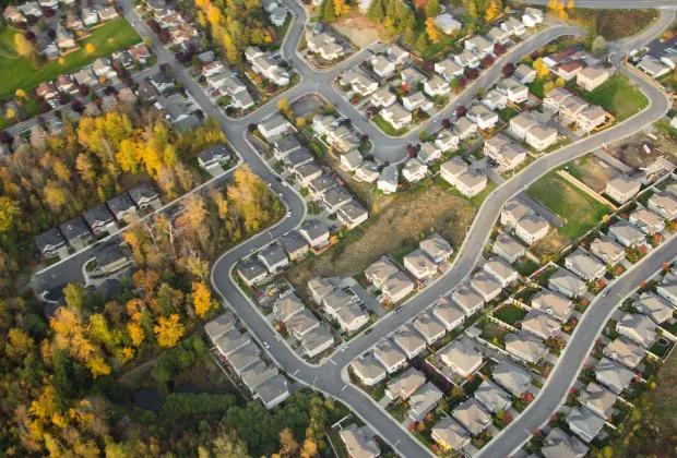 Skyview of a suburb