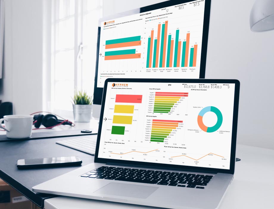 Laptop computer showing desktop data