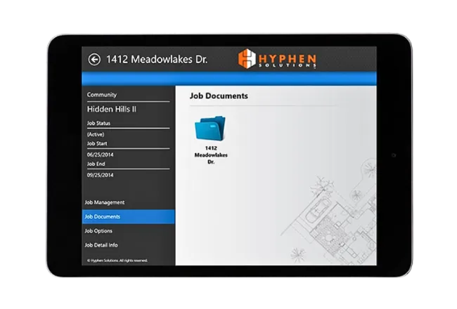 Tablet showing a dashboard