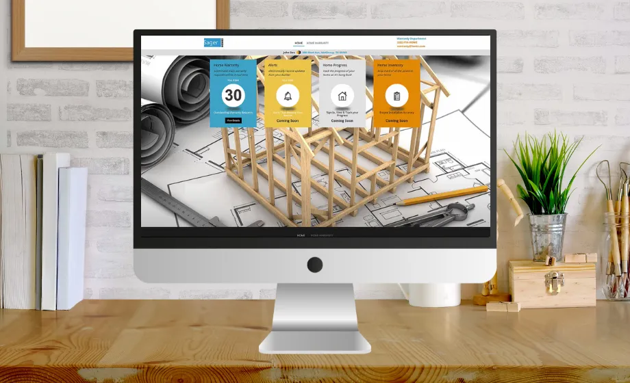 Homeowner portal on a desktop