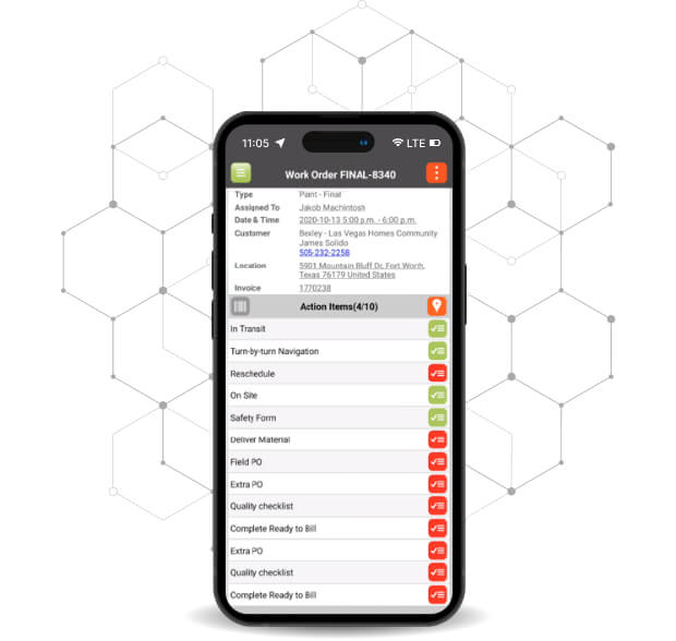 Mobile phone displaying software