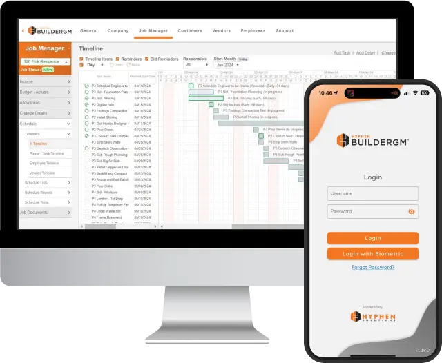 Hyphen BuilderGM shown on a Mac and phone