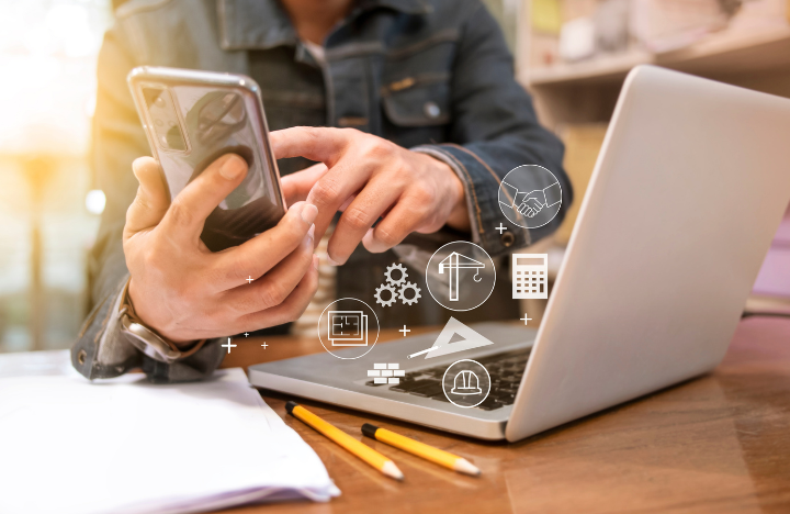 Construction management software platform connecting builders, trade contractors, and suppliers through shared project data